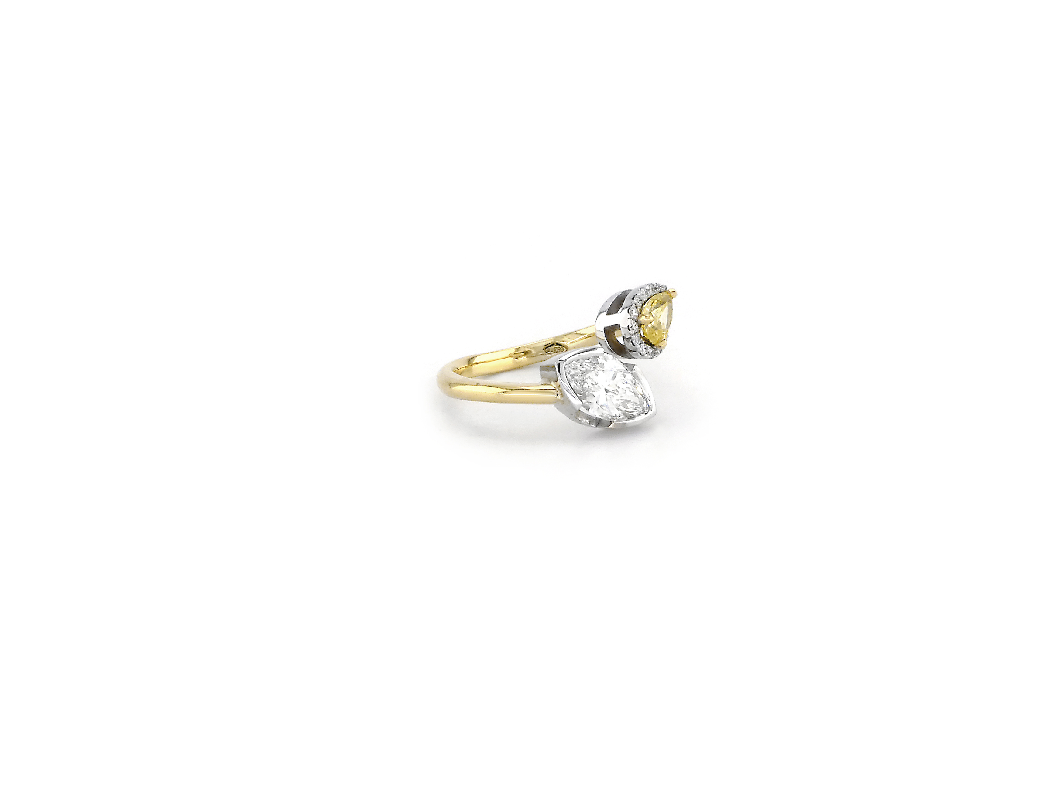 Yellow & White Gold Ring with Diamonds & Fancy Yellow Diamond | Jewel ...