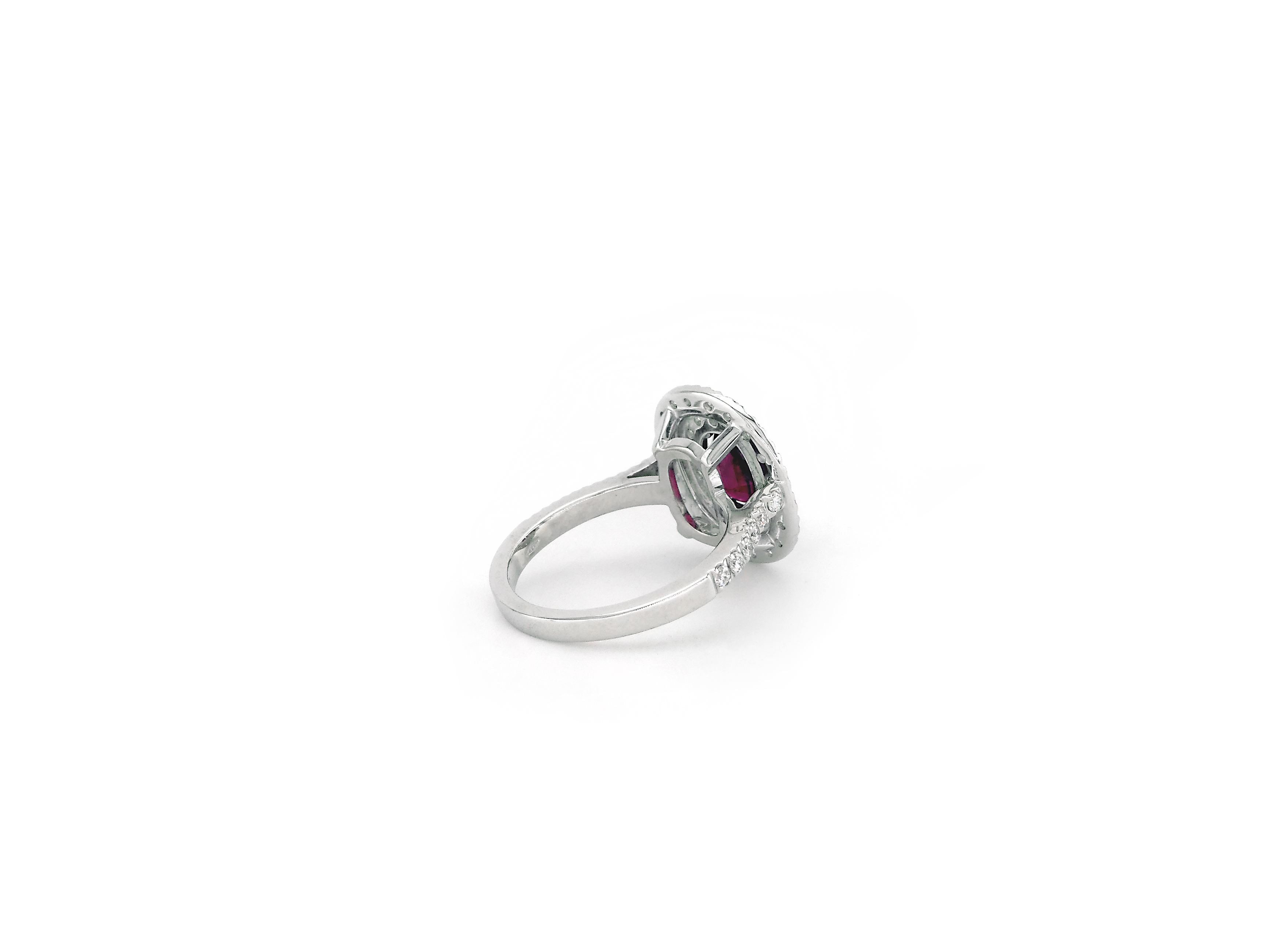 White Gold Ring with Ruby and Diamond | Jewel in a Box
