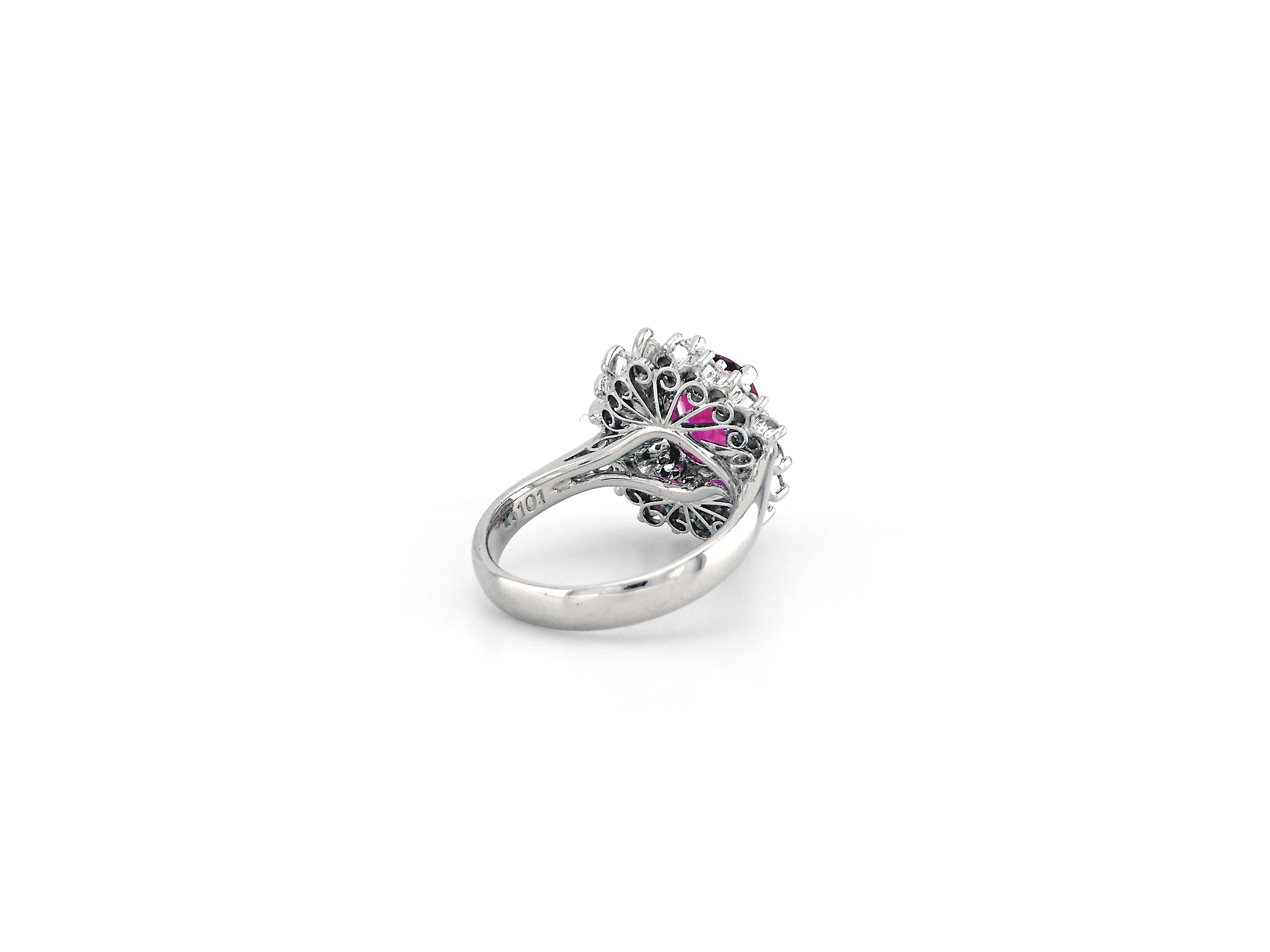 Platinum Ring with Ruby and Diamond | Jewel in a Box
