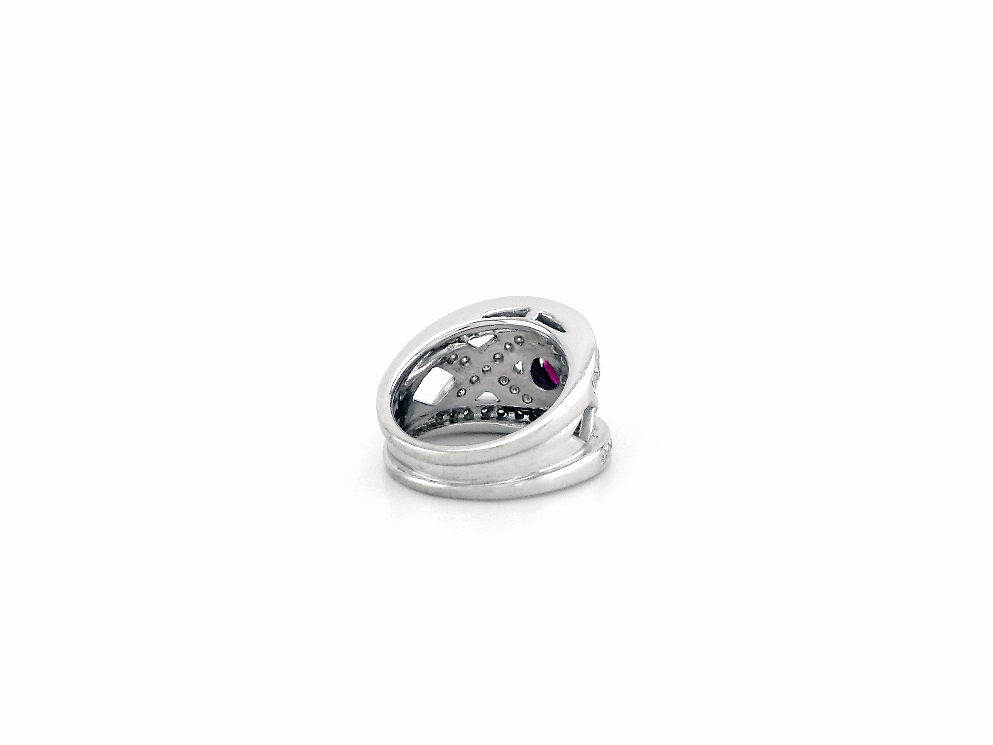 White & Yellow Gold Ring with Ruby & Diamond | Jewel in a Box